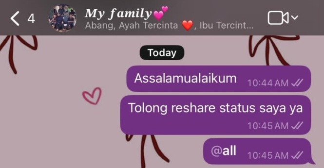 Niat Minta "Reshare" Status WhatsApp, 'Status' Lain Pula Ayah Hebah
