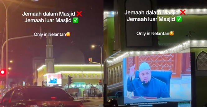 Ramai Puji Usaha Masjid Pasang Ceramah Pada Skrin LED Besar Tepi Jalan