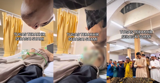 Detik Pilu Suami 'Tuntun' Isteri Pergi, Buat Ramai Sebak