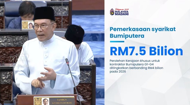 Peruntukan Perolehan Kerajaan Untuk Kontraktor Bumiputera G1-G4 Naik Kepada RM7.5 Bilion – PM Anwar
