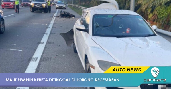 Penunggang Motosikal Maut Rempuh Kereta Ditinggal Di Lorong Kecemasan