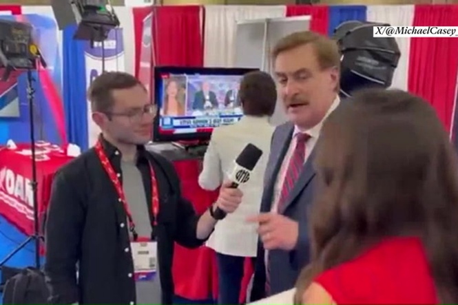 Trump supporter Mike Lindell is ‘served a subpoena’ during live interview at CPAC