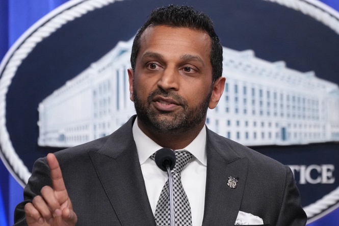 Kash Patel contradicts his own $250m libel suit during heated exchange with reporter