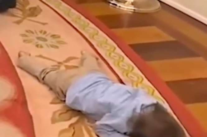 Toddler throwing tantrum in White House steals show during Trump announcement