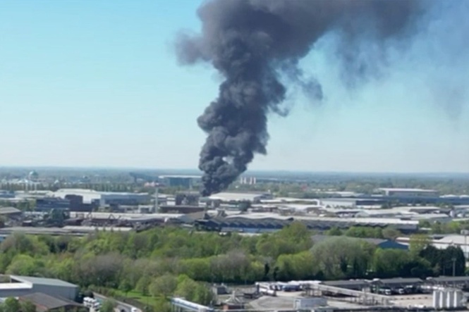Large fire breaks out in Manchester as firefighters tackle blaze