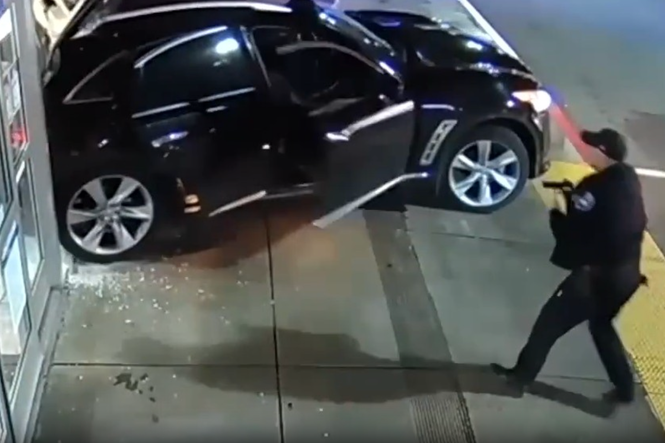 Cop taken on terrifying joyride by robber before shooting him in the leg