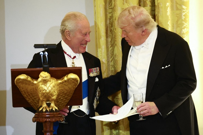 Trump praises King Charles’ speech as royals present historic gift at state dinner