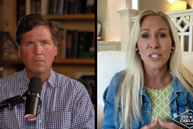 Marjorie Taylor Greene joins Tucker Carlson in dramatic split from Republicans