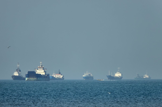 Bulk carrier catches fire after being struck by projectile off coast of Qatar, British military says