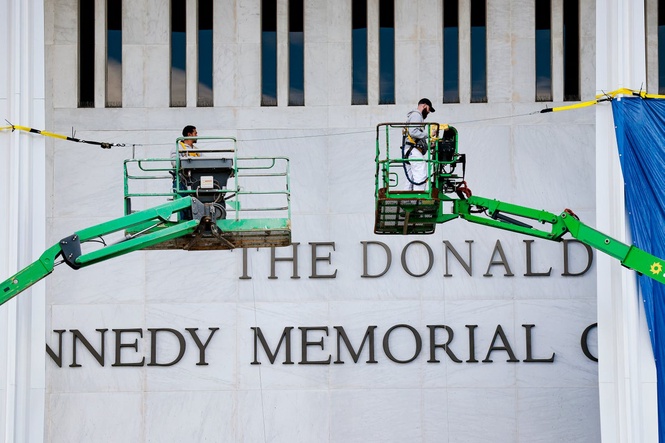 Most Americans are opposed to Trump naming government buildings after himself while in office, poll shows