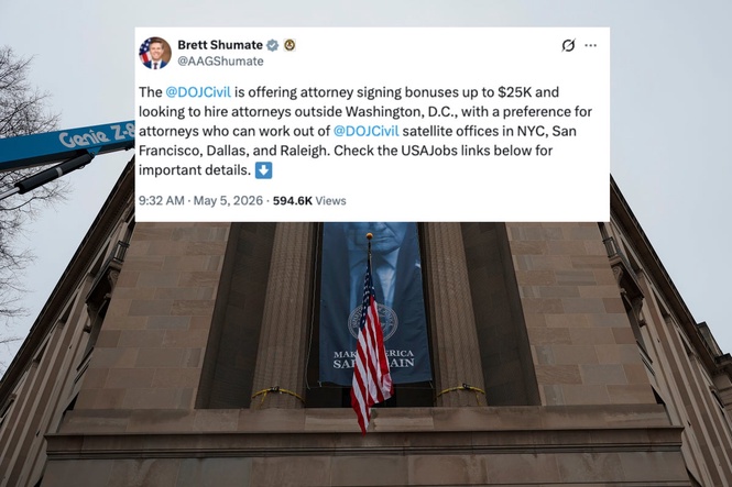 So few lawyers want to work for Trump’s DOJ that the agency was forced to offer big signing bonuses