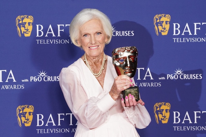 Mary Berry describes BBC as her ‘home’ during Bafta fellowship speech