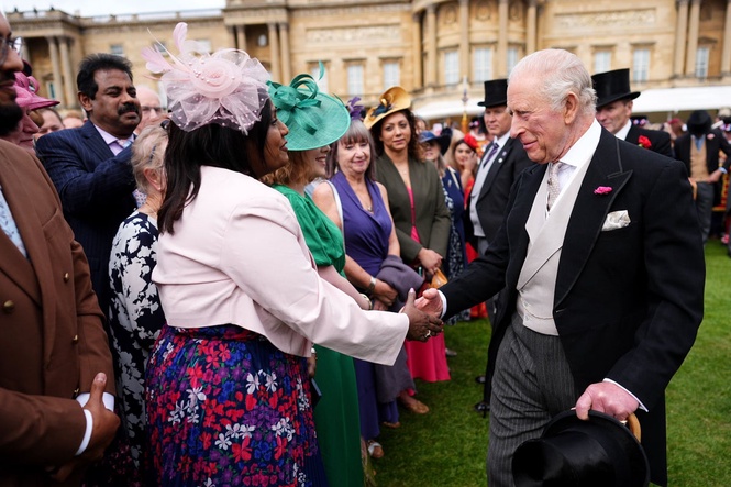 I totter along, says King as he jokes about getting older at palace garden party