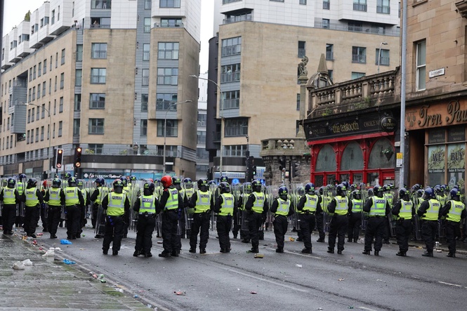 Police officers injured during ‘serious disorder’ after Celtic’s title win