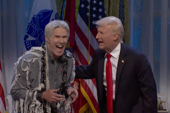 SNL’s Trump and Will Ferrell as Epstein’s ghost sing ‘Just the Two of Us’ in season finale