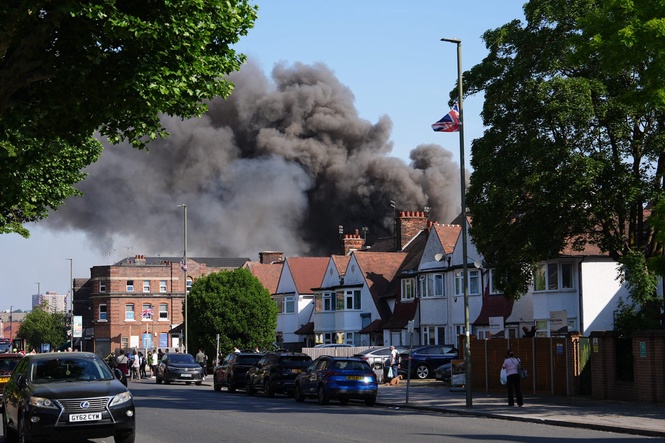 Firefighters tackle blaze at commercial property in Golders Green