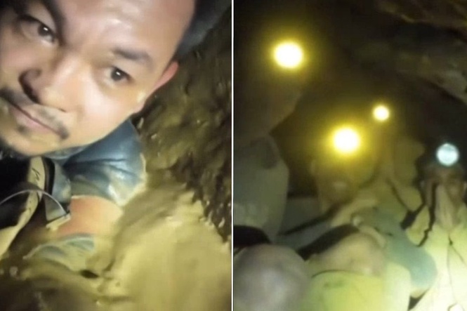 Rescuers squeeze through tiny gaps to reach trapped villagers in flooded Laos cave