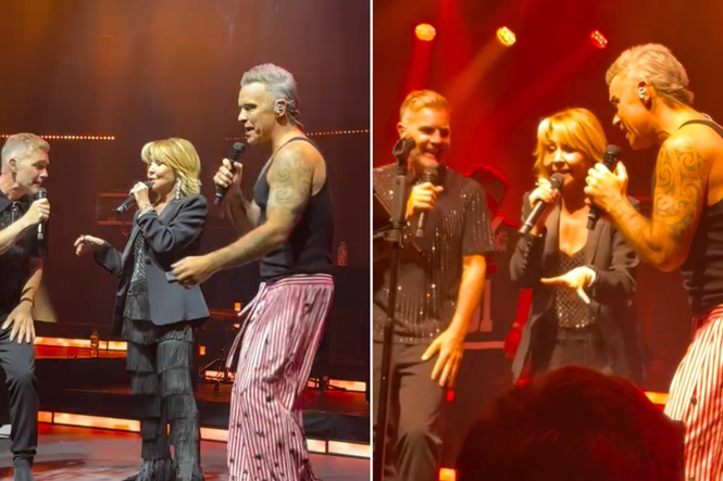 Robbie Williams and Gary Barlow relight their fire in stage reunion