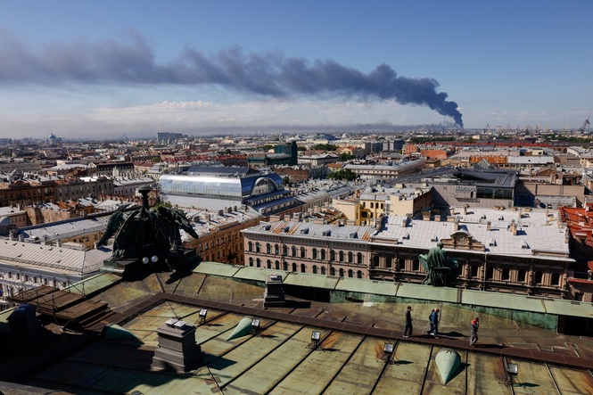 Putin’s ‘Russian Davos’ attacked by Ukrainian drones as St Petersburg oil port targeted