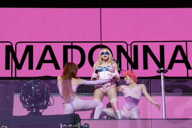 Madonna gives preview of new album in surprise Times Square pride concert
