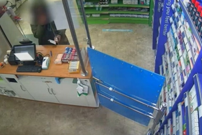 CCTV: Brazen thief steals from pharmacy – after giving staff his details for prescription