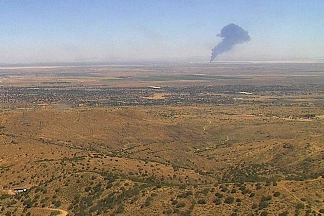 B-52 bomber crashes moments after takeoff at US military base in Southern California