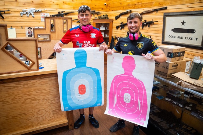England fans embrace US culture during World Cup – by flocking to gun range