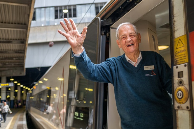 Train manager in his mid-80s says his job is ‘what I love doing’