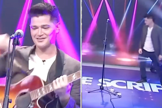 The Script star asks ‘are we live?’ as he’s caught in awkward live TV moment