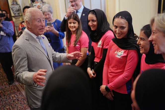 Afghan women cricketers forced to flee by the Taliban meet King Charles
