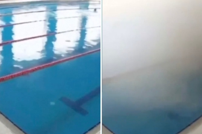 Swimmers flee as Russian missile strikes Ukraine indoor pool