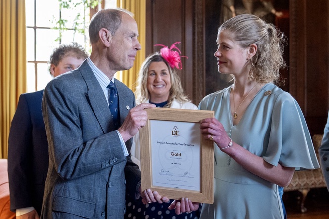 Prince Edward gives daughter gold Duke of Edinburgh’s Award at palace celebration