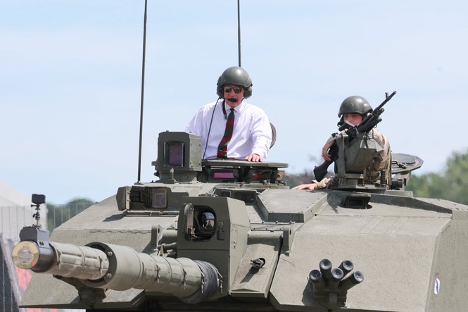 King Charles enjoys ride in British Army tank during regiment visit