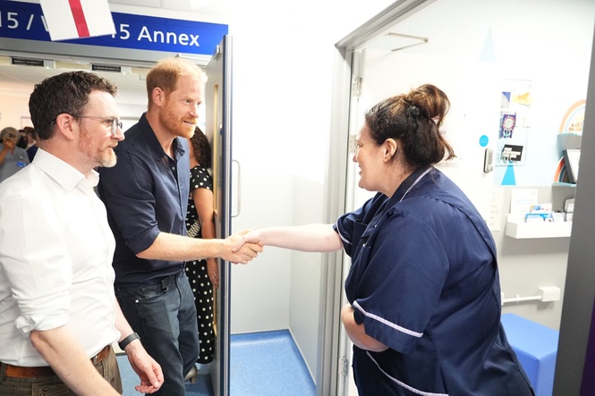 Prince Harry tells nurses they are ‘changing lives’ during visit to Birmingham Children’s Hospital