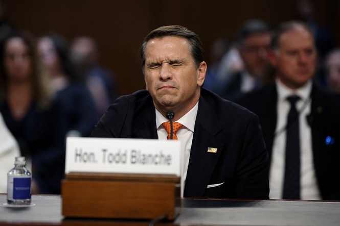 Todd Blanche to meet with Epstein survivors ‘this afternoon’ after top Republican threatens to block his path to AG