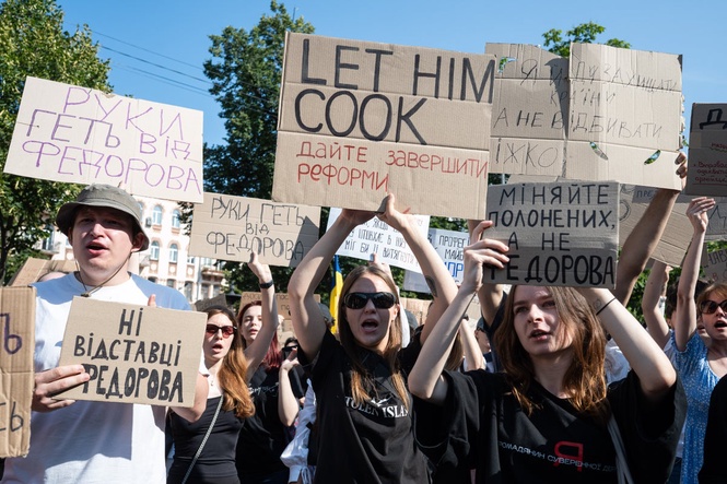 Protesters rally in Kyiv as Zelensky moves to oust Ukraine’s defense minister