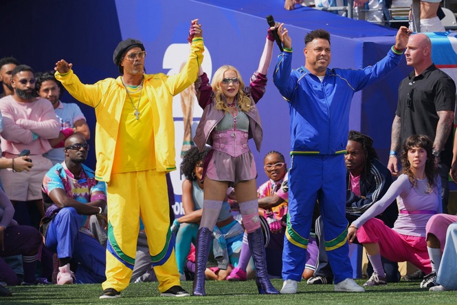 Performers take to the stage at the World Cup final, in photos