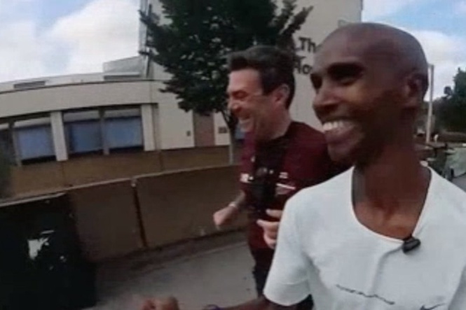 Andy Burnham joins Mo Farah on run through London ahead of move to No 10