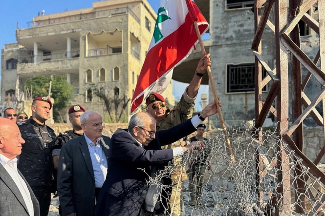 Lebanon's prime minister tours shattered southern village, calls for Israeli military withdrawal
