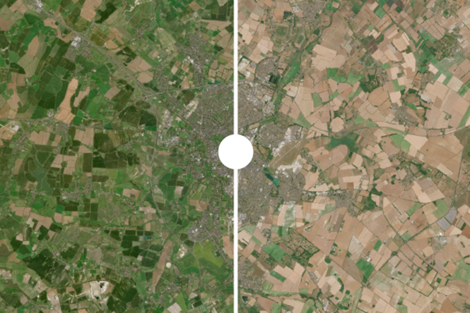 Before and after pictures reveal devastating impact of back-to-back heatwaves on the UK