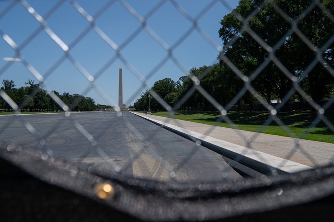 New photos show drained Reflecting Pool that Trump claims was damaged by vandals