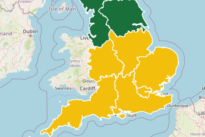 Yellow heat health alerts come into force across parts of UK as rain expected over weekend