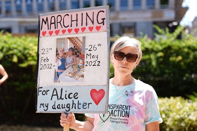 ‘We have failed’: Mother of trans woman who took own life issues stark warning at Pride march