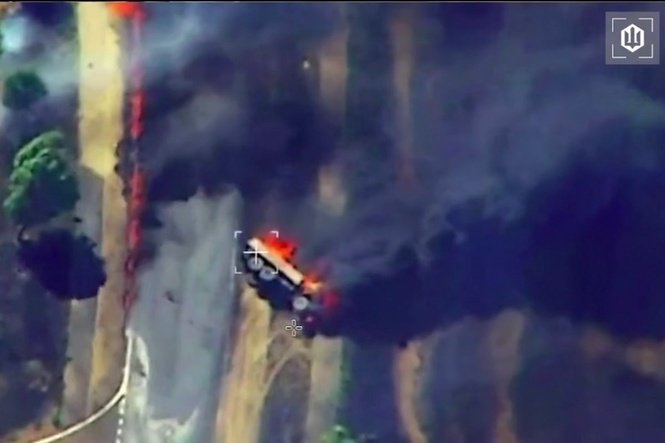 Ukrainian attack on Russian fuel tankers captured in explosive drone footage