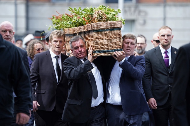 Bono, Steve Coogan and Hozier among mourners at Glen Hansard’s funeral as fans line streets of Dublin