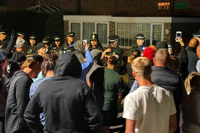 Police officer ‘seriously bitten’ during violent anti-immigration protests in Norfolk