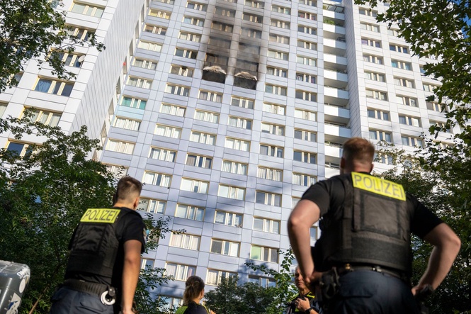 Residents jump from windows as fire spreads in Berlin high-rise building