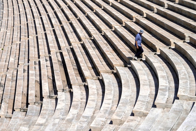 Athens’ historic Olympic stadium gets first deep clean in over 100 years