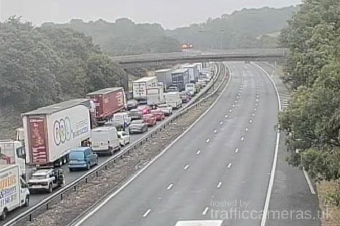 Section of M6 closed after serious collision with traffic disruption expected for hours