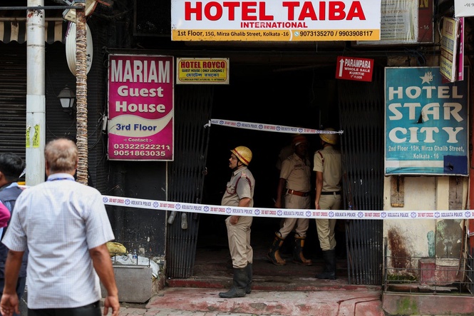 Nine killed including girl, four, as hotel in India goes up in flames